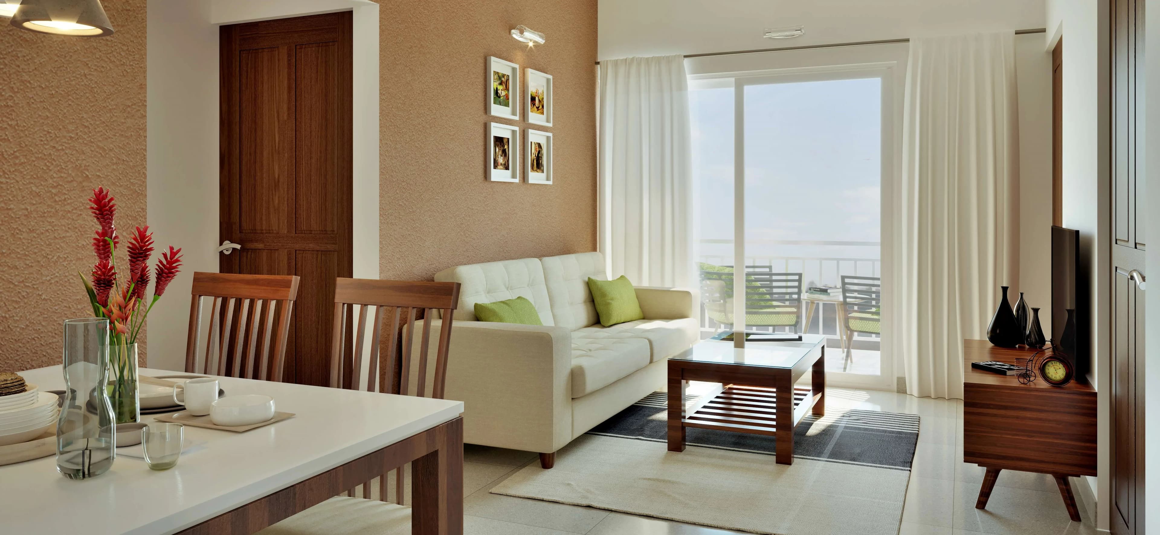 Spacious, light-filled living room in a WeNest residence